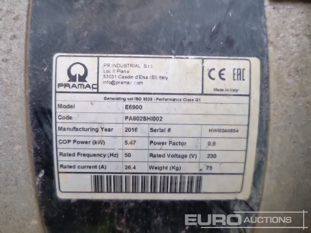 Elektrisk generator 2016 Pramac E6900: bilde 26