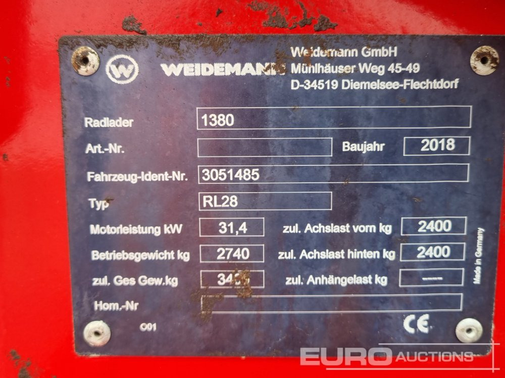 Hjullaster 2018 Weidemann RL28: bilde 41