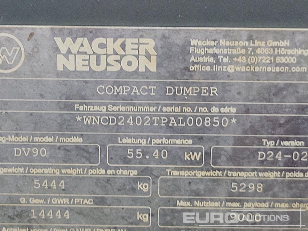 Kompaktdumper 2020 Wacker Neuson DV90: bilde 39