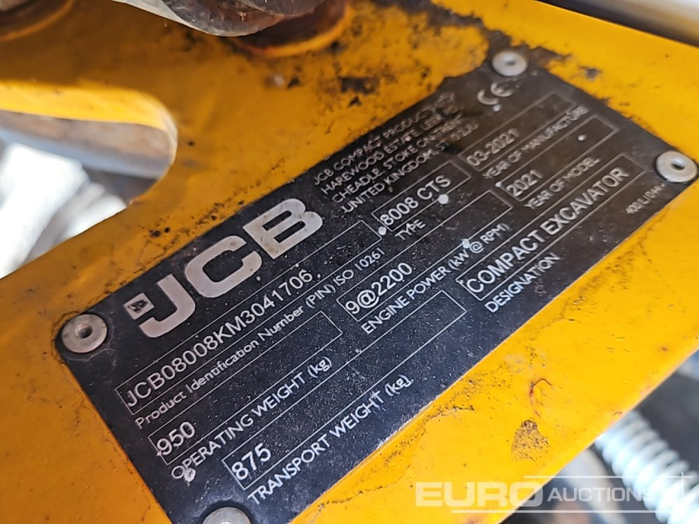 Minigraver 2021 JCB 8008CTS: bilde 45