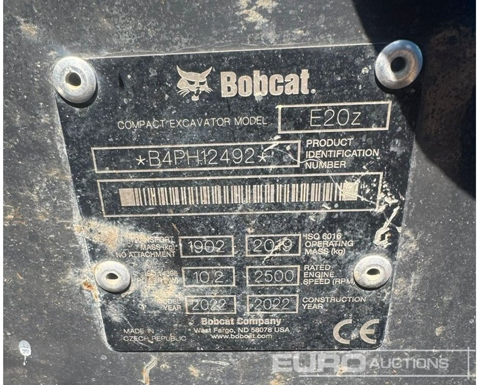 2022 Bobcat E20Z - Minigraver: bilde 5 2022 Bobcat E20Z - Minigraver: bilde 5