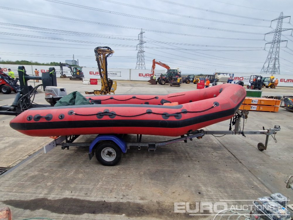 Annet utstyr Eurocraft Inflaitable Speed Boat, Mariner Outboard Motor, Single Axle Trailer: bilde 6