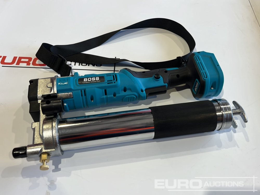 Anleggsmaskiner Unused Boss 21 Volt Lithium Battery Cordless Grease Gun, 2 Batteries, Case, Shoulder Strap, Extension Pieces & Fittings: bilde 10