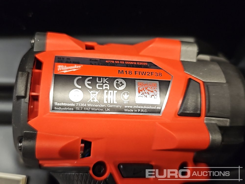 Unused Milwaukee M18 FIW2F38 18V Fuel Brushless 3/8'' Impact Wrench - (Body and Case Onlu) - Anleggsmaskiner: bilde 5 Unused Milwaukee M18 FIW2F38 18V Fuel Brushless 3/8'' Impact Wrench - (Body and Case Onlu) - Anleggsmaskiner: bilde 5