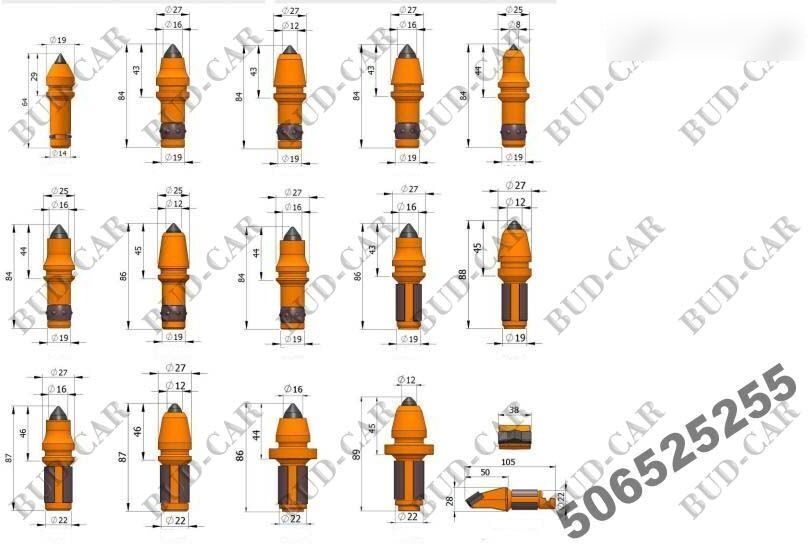 New Rotary Carbide Rock teeth for asphalt milling machine - Reservedeler for Asfaltfres: bilde 3 New Rotary Carbide Rock teeth for asphalt milling machine - Reservedeler for Asfaltfres: bilde 3