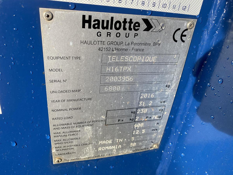 Teleskoplift Haulotte H16TPX, Hoogwerker, 16 meter: bilde 20