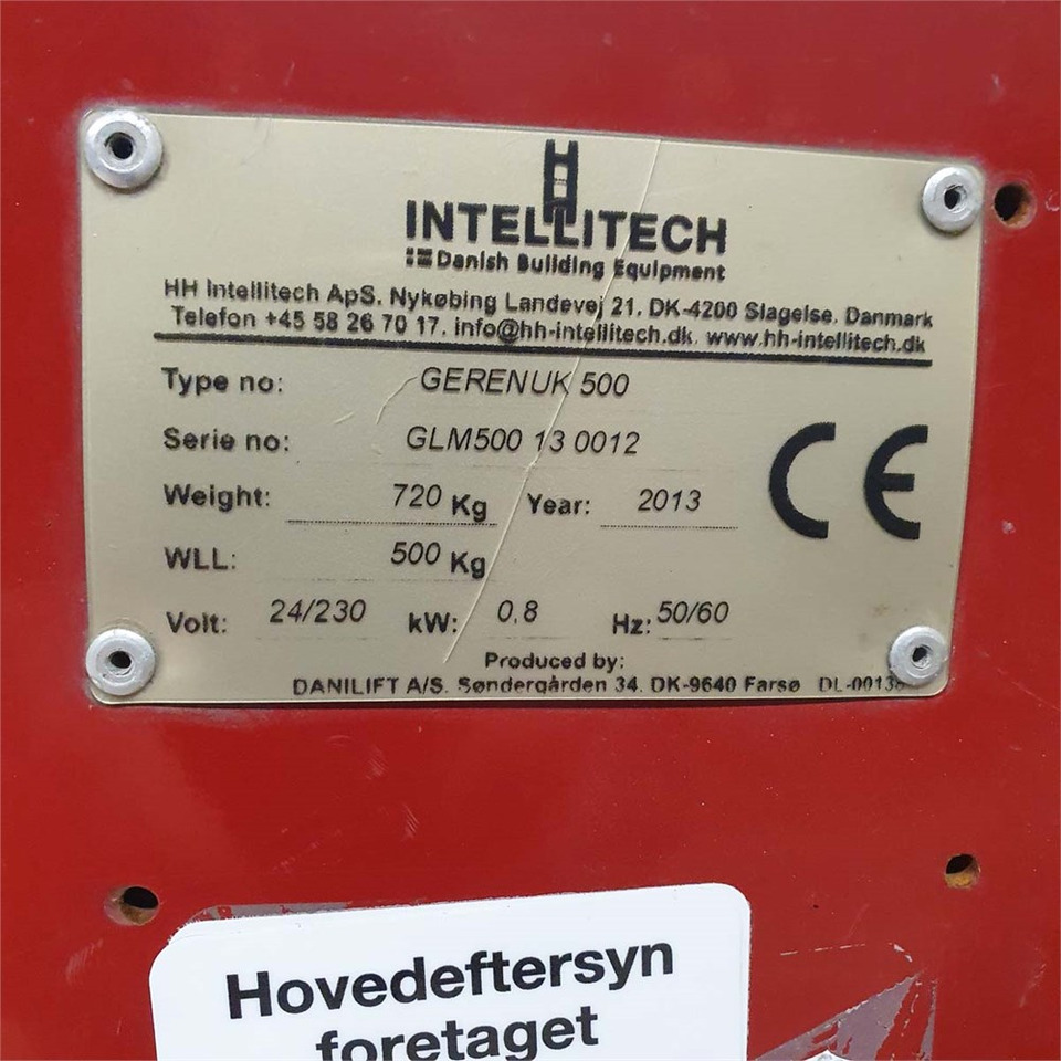 Utstyr for Teleskoplastere Intellitech Gerenuk 500: bilde 18 Utstyr for Teleskoplastere Intellitech Gerenuk 500: bilde 18