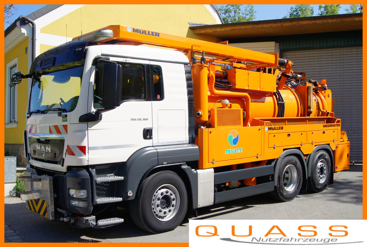 MAN TGS 28.360 BL 6x2-4/MÜLLER-KOMBI + Funk/TÜV/Euro5 - Vakuum lastebil: bilde 1 MAN TGS 28.360 BL 6x2-4/MÜLLER-KOMBI + Funk/TÜV/Euro5 - Vakuum lastebil: bilde 1
