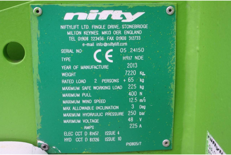 Niftylift HR17 NDE - Bomlift: bilde 4 Niftylift HR17 NDE - Bomlift: bilde 4