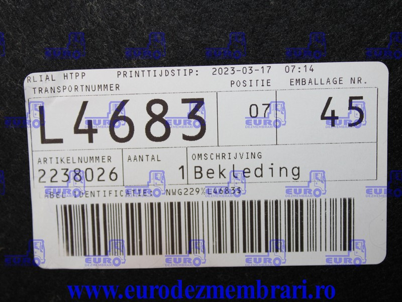 ELEMENT INTERIOR CABINA DAF XF XG 2238026 - Førerhus og interiør for Lastebil: bilde 3 ELEMENT INTERIOR CABINA DAF XF XG 2238026 - Førerhus og interiør for Lastebil: bilde 3