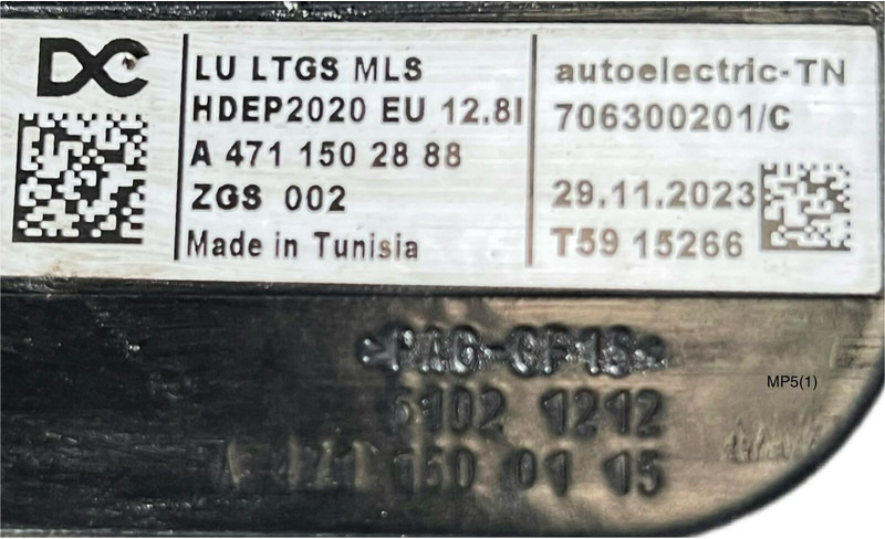 Mercedes-Benz MP5 - Kabel/ Ledninger: bilde 5 Mercedes-Benz MP5 - Kabel/ Ledninger: bilde 5