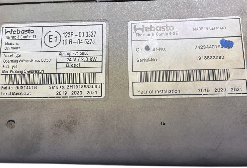 Webasto Air Top Evo 2000 - Varme/ Ventilasjon: bilde 2 Webasto Air Top Evo 2000 - Varme/ Ventilasjon: bilde 2