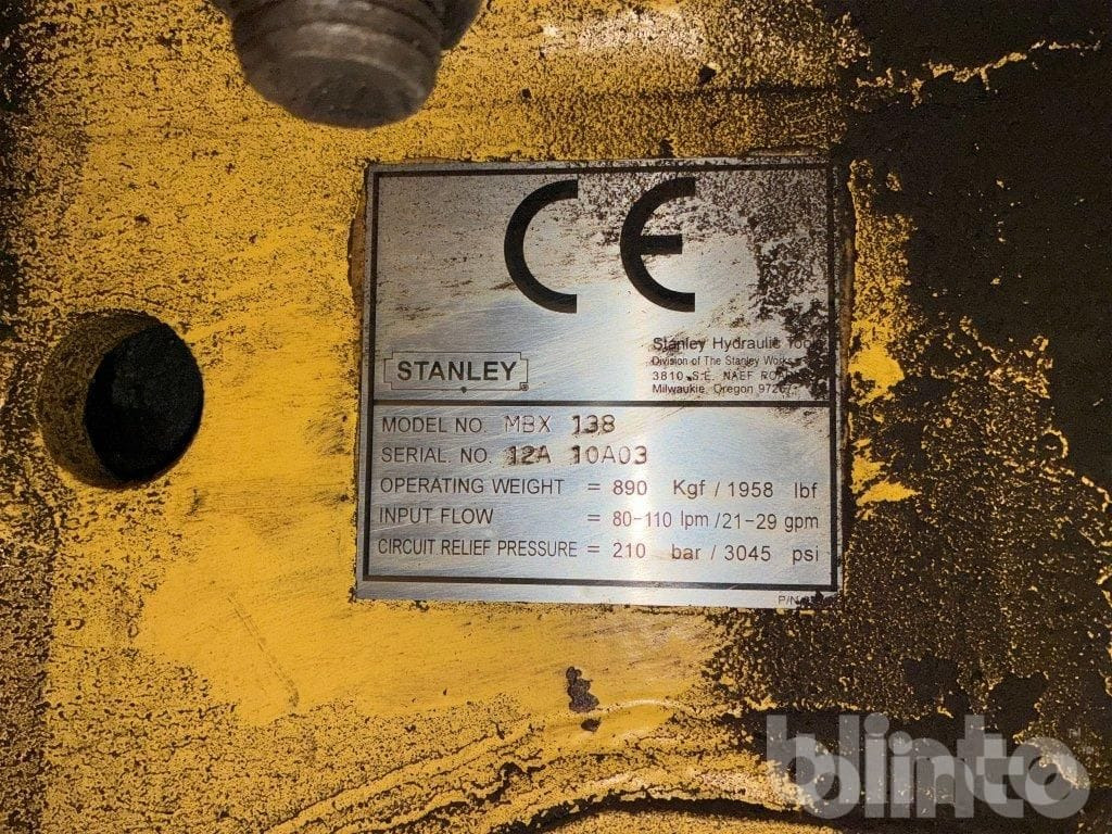 Stanley MBX138 - Hydraulisk hammer: bilde 4 Stanley MBX138 - Hydraulisk hammer: bilde 4