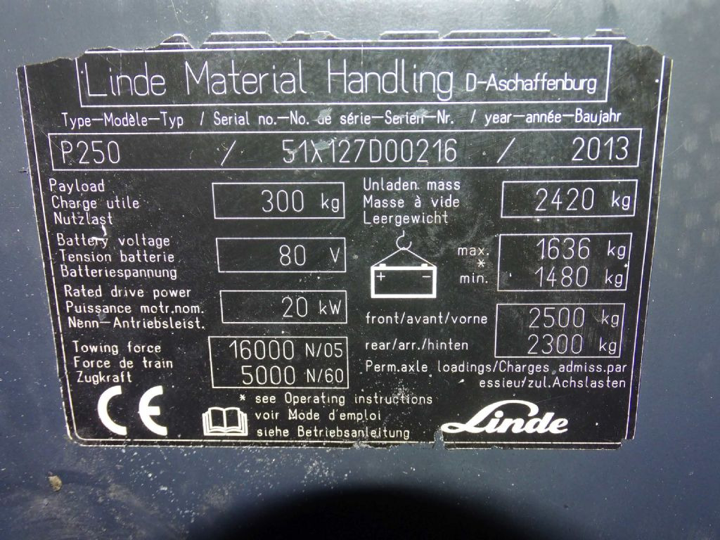 Elektrisk trekkvogn Linde P250: bilde 9 Elektrisk trekkvogn Linde P250: bilde 9