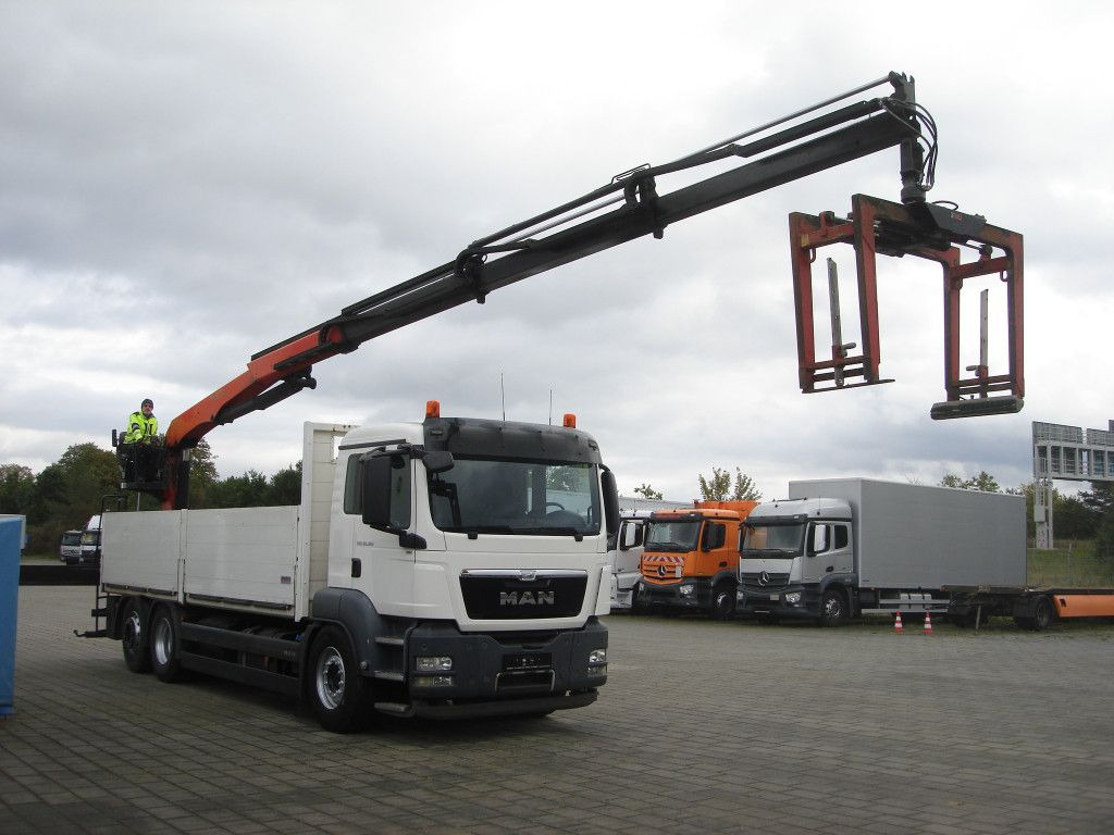 Kranbil, Planbil MAN TG-S 26.360 6x2-2 BL Pritsche Heckkran Palfinger: bilde 1